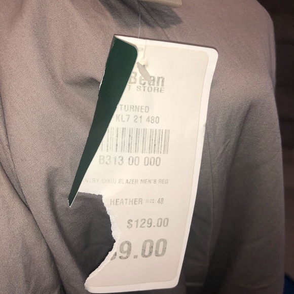 Ll Bean mens corduroy dress jacket NWT size 48 - Picture 10 of 10